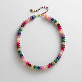 Joyce Semi-Precious Beaded Necklace - Dark Multi Bead
