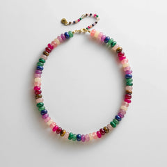 Joyce Semi-Precious Beaded Necklace - Dark Multi Bead