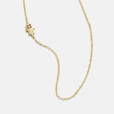 18K Gold Asymmetrical Hamsa Necklace - Hamsa