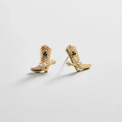 14K Gold Just For Fun Earrings - Cowboy Boot