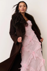 Kenzia Faux Fur Collar Wool Coat