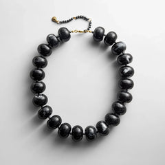 Joan Semi-Precious Necklace - Obsidian Bead