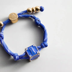Block Party Varsity Number Custom Bracelet - Cobalt Single Digit