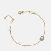 18K Gold Evil Eye Bracelet - Pavé Evil Eye
