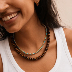 Joyce Semi-Precious Beaded Necklace - Tiger's Eye