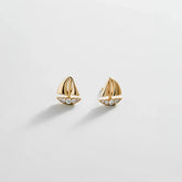 14K Gold Just For Fun Earrings - Sailboat