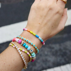 Beaded Custom Charm Bracelet - Multi Beaded Bracelet