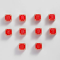 Block Party Varsity Number Custom Bracelet - Cherry Red Single Digit