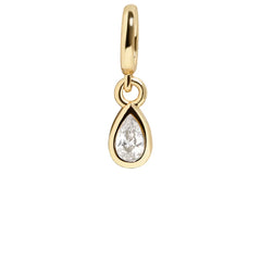 Birthstone Cluster Charm - Crystal/Gold