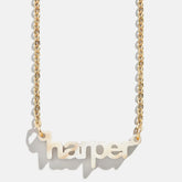 Acrylic Custom Nameplate Necklace - Gold