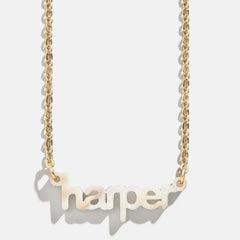 Acrylic Custom Nameplate Necklace - Gold