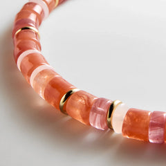 Jennifer Rondelle Beaded Necklace - Cherry Quartz Bead