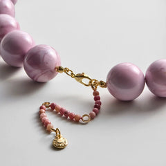 Jane Beaded Necklace - Smoky Rose Quartz