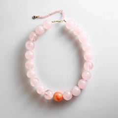 Jane Beaded Necklace - Rose Quartz/Carnelian