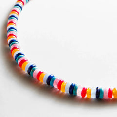 Amaris Semi-Precious Beaded Necklace - Red/Blue Multi