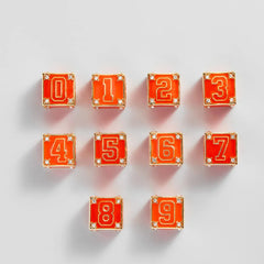 Block Party Varsity Number Custom Bracelet - Tangerine Single Digit