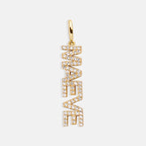 Block Custom Nameplate Charm - Gold/Pavé