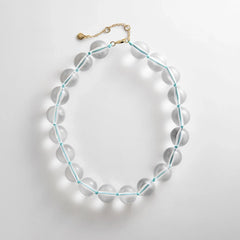 Jane Beaded Necklace - Clear/Turquoise