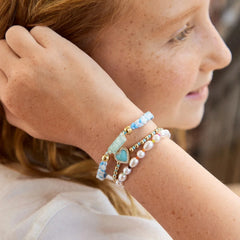 Acrylic Kids' Custom Nameplate Bracelet - Translucent Aqua