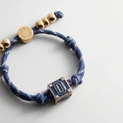 Block Party Varsity Number Custom Bracelet - Navy Single Digit