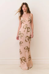 Berisa Beaded Bow Maxi Dress