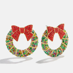 All Wreathed Up Holiday Earrings - Holiday Wreath