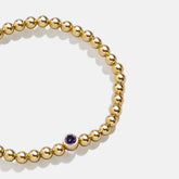 18K Gold Birthstone Pisa Bracelet - Amethyst