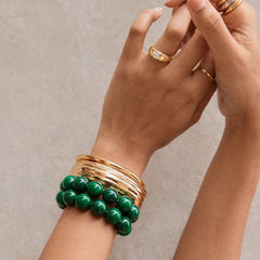 Jane Beaded Bracelet - Dark Green Bead
