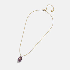 Aura Semi-Precious Pendant Necklace - Red Jasper