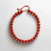 Mini Jane Beaded Necklace - Red Jasper