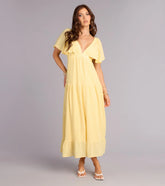 Major Fling Flutter Sleeve Maxi Dress