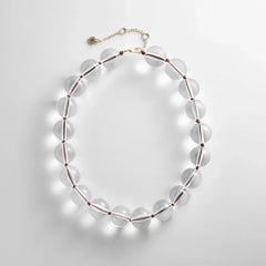 Jane Beaded Necklace - Clear/Brown