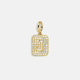 Block Pavé Initial Cluster Charm - J