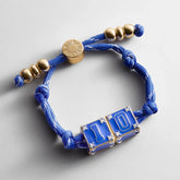 Block Party Varsity Number Custom Bracelet - Cobalt Double Digit