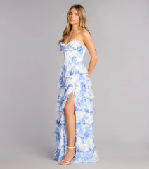 Althea Floral Chiffon Formal Dress