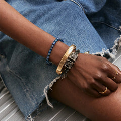 Block Party Varsity Number Custom Bracelet - Onyx Double Digit