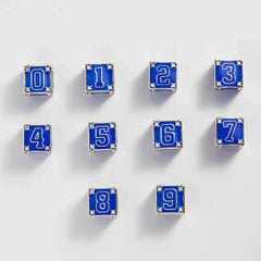 Block Party Varsity Number Custom Bracelet - Cobalt Double Digit