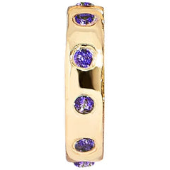 14K Gold Birthstone Charm Beads - Amethyst