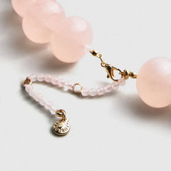 Joan Semi-Precious Necklace - Rose Quartz Bead