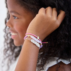 Acrylic Kids' Custom Nameplate Bracelet - Translucent Purple