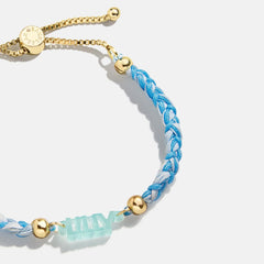 Acrylic Kids' Custom Nameplate Bracelet - Translucent Aqua