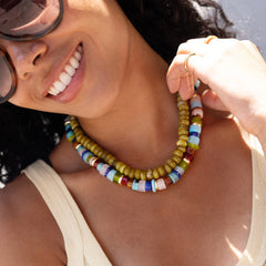 Jennifer Rondelle Beaded Necklace - Dark Multi Bead