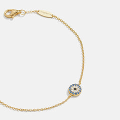 18K Gold Evil Eye Bracelet - Pavé Evil Eye