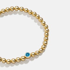 18K Gold Birthstone Pisa Bracelet - Blue Zircon
