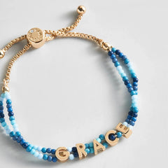 Bead Mine Kids’ Custom Name Bracelet - Blue Multi