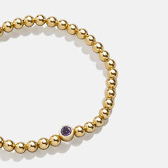 18K Gold Birthstone Pisa Bracelet - Light Amethyst
