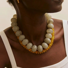 Joan Semi-Precious Necklace - Gray Quartz