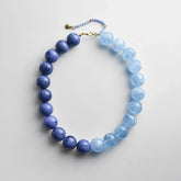 Jane Beaded Necklace - Lapis/Blue Lace Agate