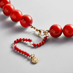Mini Jane Beaded Necklace - Red Jasper