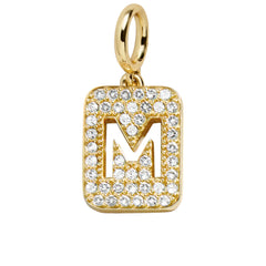 Block Pavé Initial Cluster Charm - M
